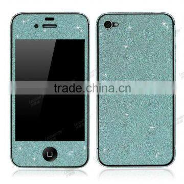 Sky Blue Diamond Shiny PVC Sexy Body Sticker For iPhone 4