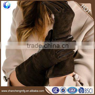 High quality ladies winter fashion customized long leather gloves