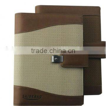 leather with pad Hardcover Diary spiral organizer planner aganda pp cover with pen pu with calendar notebook