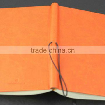 2015 Leather hardcover Notebook with elastic band as closurer