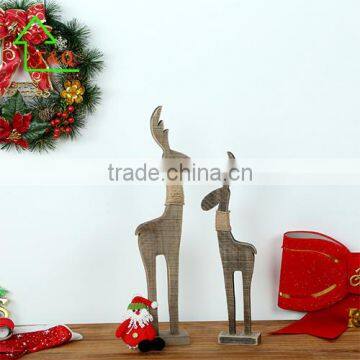 2016 Unique Cheap 2/S Artificial Handmade Wooden Tableware Christmas Deer Home Decoration photo-3