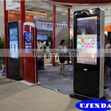 Interactive 42 inch~65 inch outdoor floor stand tempered glass high brightness sunlight readable touch screen kiosk