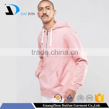 2016 hot sale fashion pink men 100% cotton pull over blank hoodies wholesale