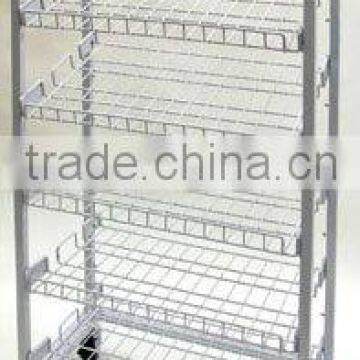 Icegreen Metal Wire Rolling Bakery Merchandiser Display Rack with Mobile Castors