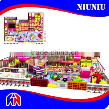 Candy Theme Pink Colorful Indoor Playground for Sale