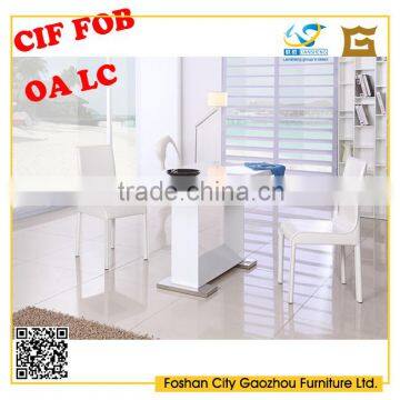 E1MDF white high gloss small dining table