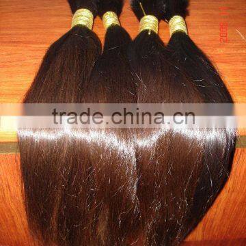 Natural remy human hair / virgin hair / raw hair / pigtail / natural color human hair bulk / Braiding