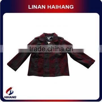 child coat of double breasted check baby boys clothes