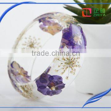 Pine Needles Inside Transparent Clear Acrylic Bangle Stand photo-4