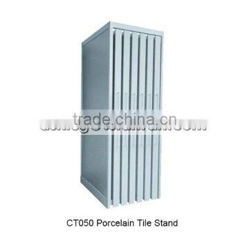 XiaMen Tsianfan ceramic tiles display metal racks stands/ porcelain tiles stone display racks stands in trade show CT050