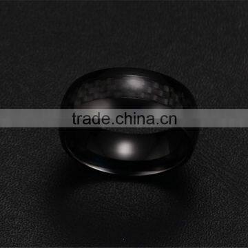 R-127 8mm Genuine Titanium Men's Ring Carbon Fiber Rings/ Carbon Fiber Steel Ring photo-4