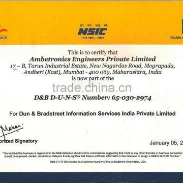 Dun & Bradstreet global Database certificate
