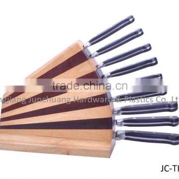 Stainless steel good brands kitchen knife set with a nice wooden block