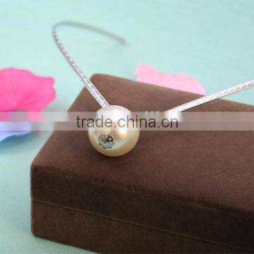 Latest Beautiful Wholesale Silver Chain Big Pearl Classical Style Elegant Necklace photo-4