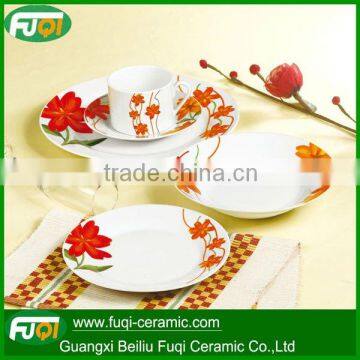 20pcs red porcelain colorful dinnerware sets