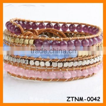 2015 Hot selling Glass Handmade Beaded Rope Bracelet Wholesale