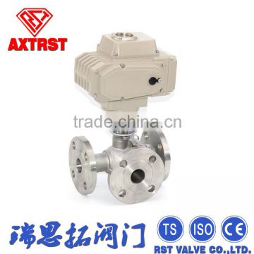 Flange Motorized Three Way Ball Valve for Pipeline