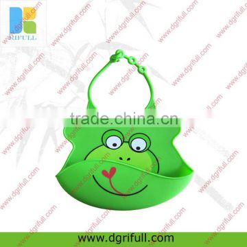 Lovely Frog pattern silicone baby bib