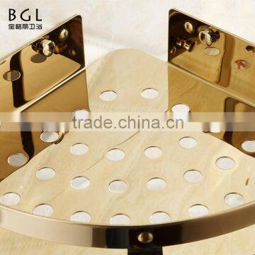 Shinning Style Bathroom Accessories Stainless Steel 304 Corner Basket for Bathroom Storage photo-2