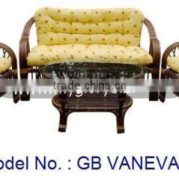 Rattan Indoor Sofa Set With Glass Top Coffee Table In Antique Armchair Designs For Living Room Home Furniture