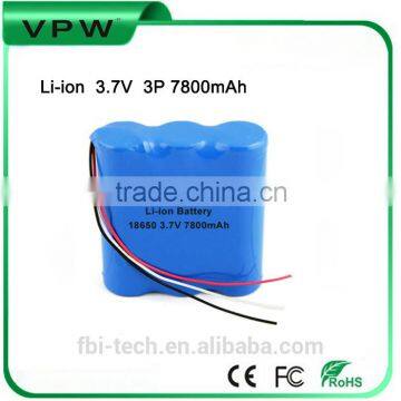 High Energy Rechargeable 18650 Camping Light 3.7V 7800mah 3P Li-ion Battery photo-2