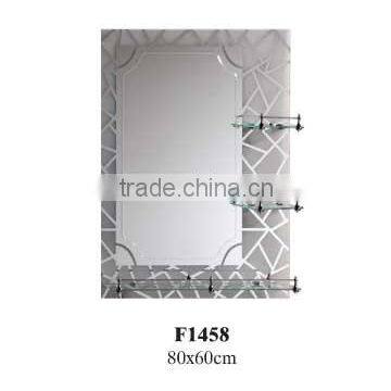 one layer bathroom mirror with glass shelf made in China