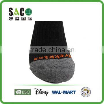 Grey and Black Yarn Doubling Foot and Jacquard Black Body Sports Socks photo-5
