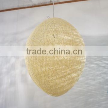 Vintage Industrial Drop Pendant Rattan Egg Shade Pendant Lighting Ceiling Light