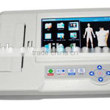 CE & FDA Approved Digital 6-channel Touch Screen Color Electrocardiograph ECG EKG Machine photo-2