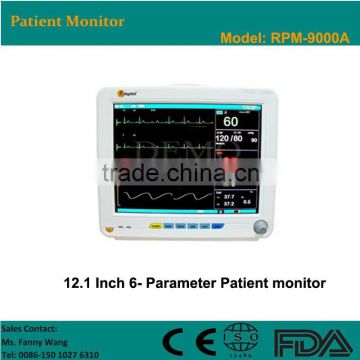 CE approved 12.1" TFT display 6-Parameter portable multiparameter patient monitor with factory price