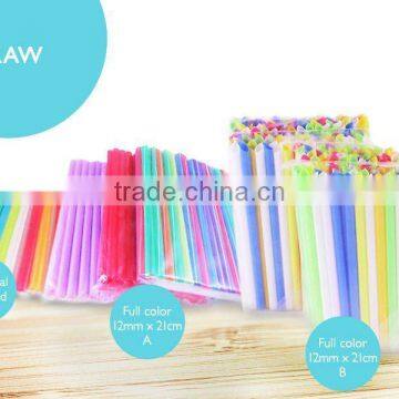 Individual wrapped bubble tea straws