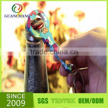 Wholesale good quality cut Beer Custom Made Bottle Opener key chains