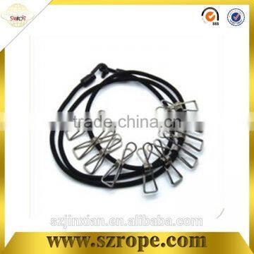 Good quality elastic Bungee Cord with metal clip for clothesline