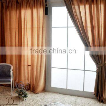 Hot Fully Stitched cheap Curtain Solid Sheer Voile Window Panel Brown curtains and drapes