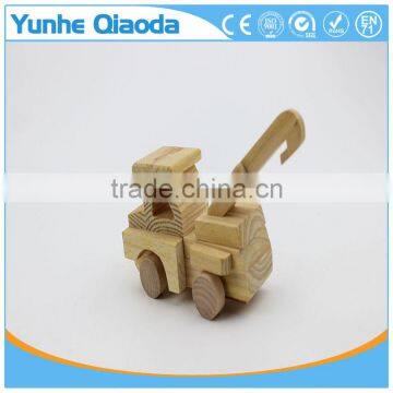 Wood 3D Vehicle mini pullze crane r 3D Woodcraft Kit Assemble Paint DIY 3D Puzzle Toys for Kids Adults the Best Birthday Gift