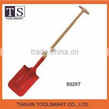 garden digging flat spade shovel with wooden handle