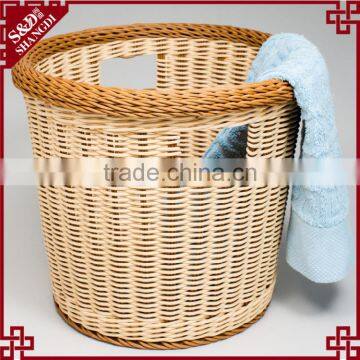 S&D China Large Size New Round Rattan Woven Colored Plastic Storage Baskets, Plastic Laundry Basket photo-2