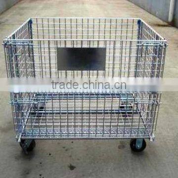Galvanized Iron Wire Mesh 6mm Stackable Lockable Metal Storage Cage