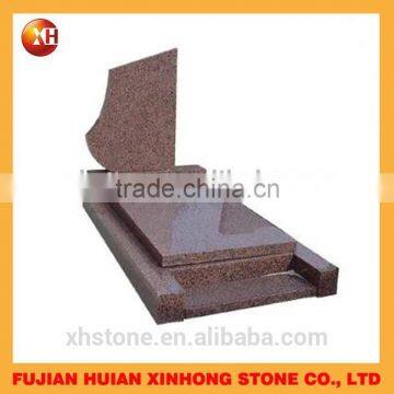 Red stone custom-made gravestone upright tombstone headstone memori
