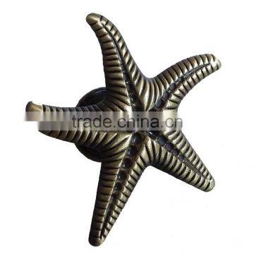 customized color metal alloy ocean style sea star knobs