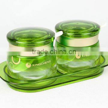 wisdom glass storage canister 2pcs set with holder