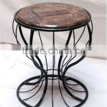 Wrought iron Wooden Stool