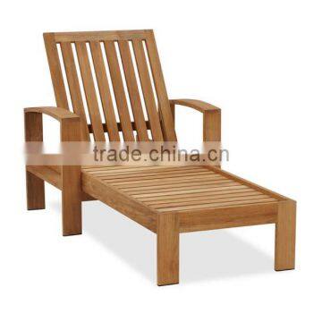 Adjustable Teak Wood Beach Lounge Chair Garden Wooden Sun Lounger photo-2