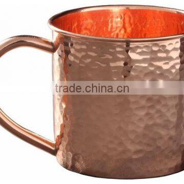 Hammered Copper Mug With Nickel Finish Inside photo-4