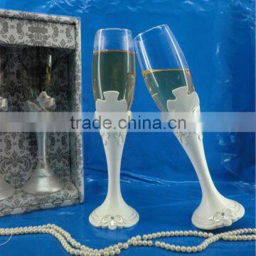resin cross decorative champagne toasting flutes