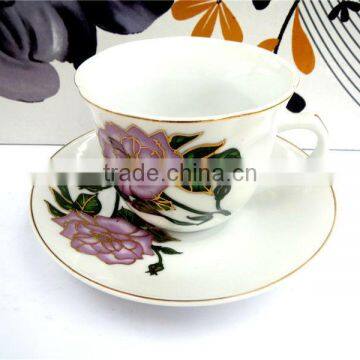 High quality coffee cups 6oz white porcelain new bone china cup and saucer