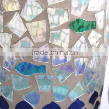 Blue&white Ocean Theme Mercury Electroplated Glass Containers Good Quality Candle Canister for Summer Holiday photo-2