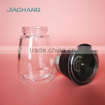 Glass Salt Spice Condiment Jar With Black Grinder Cap photo-5