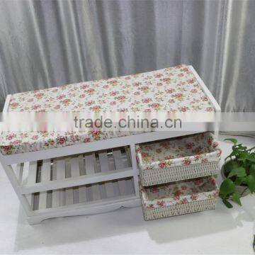 Wood shoe rack with cushion