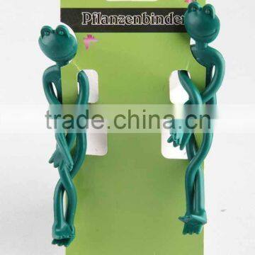 2 PC Frog shaped garden plant ties plastic flexible garden ornaments/garden tool